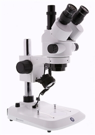 Mikroskop stereoskopowy StereoBlue trinokularowy, zoom 0.7-4.5x, statyw kolumnowy