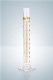Cylinder wysoki z certyfikatem serii, klasa A (skala brązowa), stopka szklana